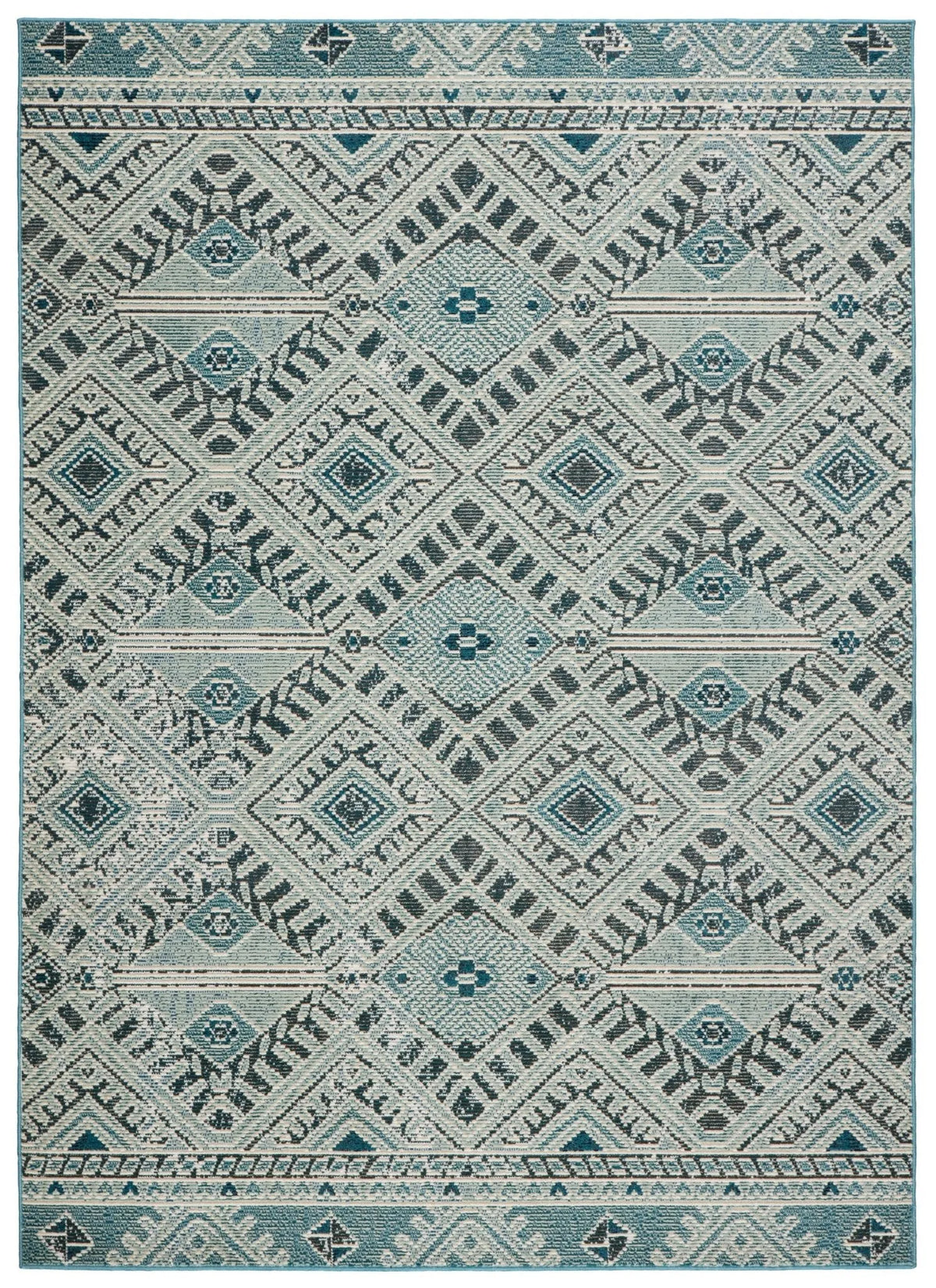 Rhythmik By Nikki Chu By Nikki Chu Rhn07 Sax Blue/White Rug - Rug & Home