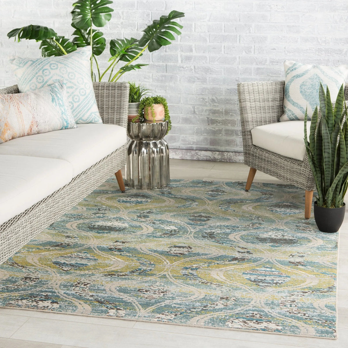 Rhythmik By Nikki Chu Rhn03 Jive Blue/Green Rug - Rug & Home