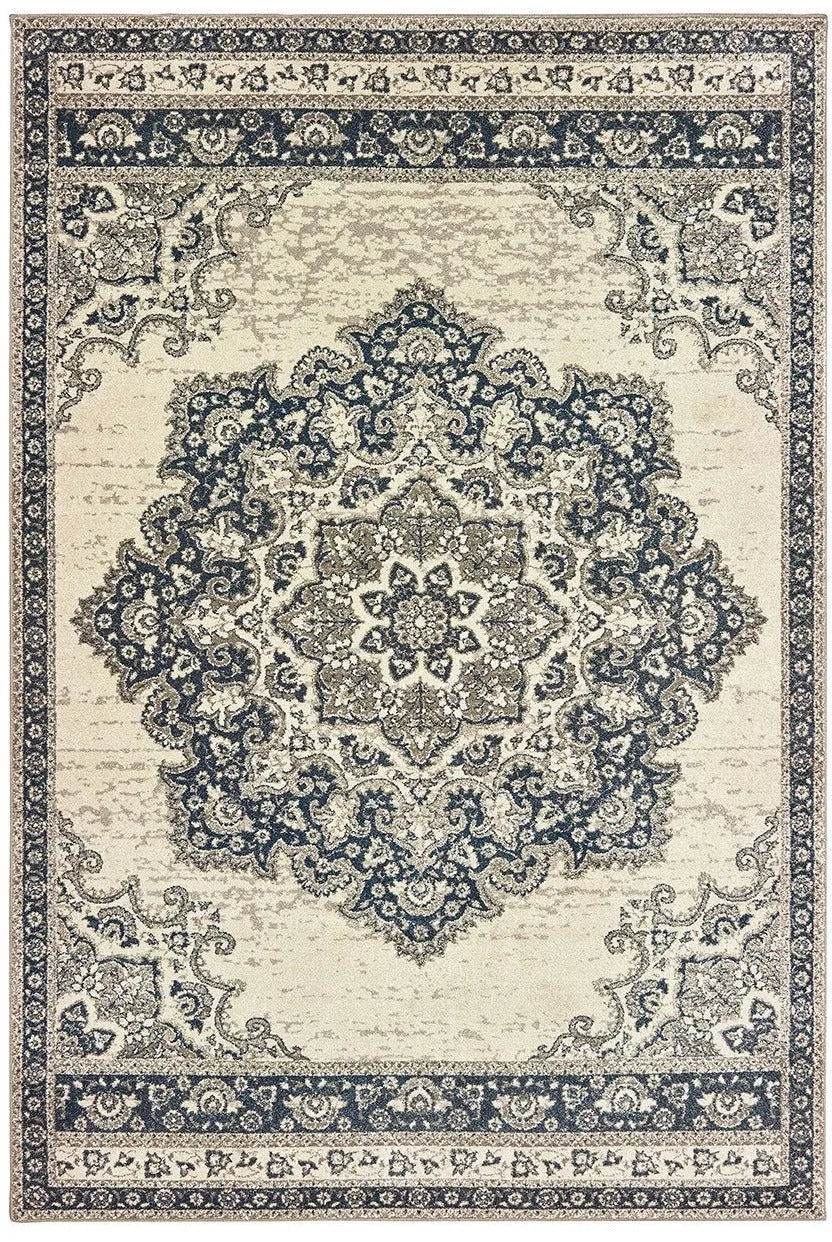 Richmond 5504I Ivory Navy Rug - Rug & Home