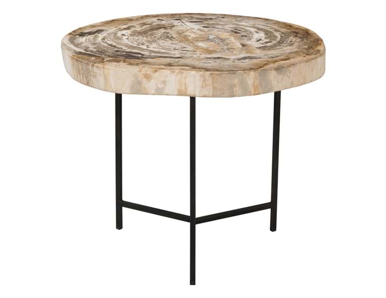 Riley Petrified Wood Accent Table Medium - Rug & Home