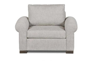 Rivera Arm Chair with Roll Arm, Jovan Fabric, Earth - Rug & Home