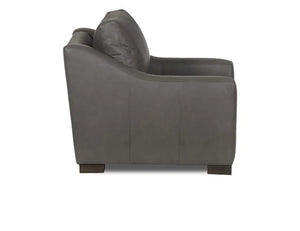 Rivera Arm Chair with Slope Arm, Elite Leather, Pewter - Rug & Home