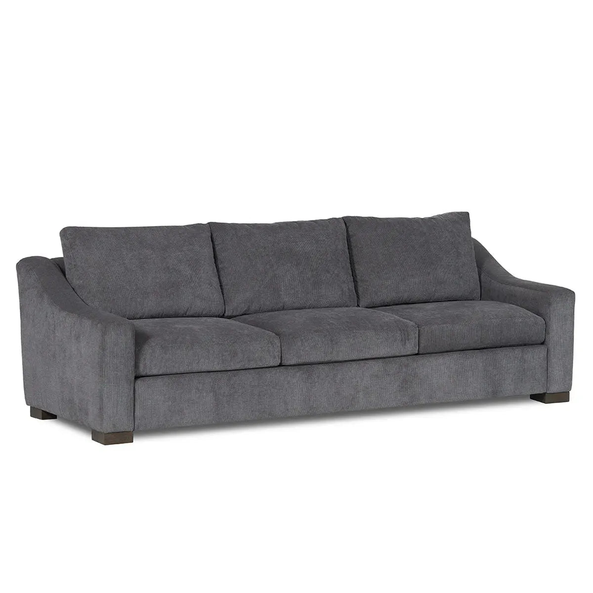 Rivera Large Sofa with Slope Arm, Fresno Fabric, Charcoal - Rug & Home