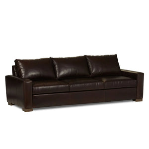 Rivera Large Sofa with Track Arm, Lawson Leather, Fudge - Rug & Home