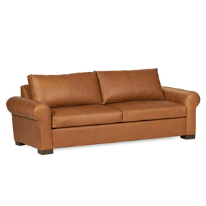 Rivera Small Sofa with Roll Arm, Oste River Leather, Beige - Rug & Home