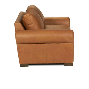 Rivera Small Sofa with Roll Arm, Oste River Leather, Beige - Rug & Home