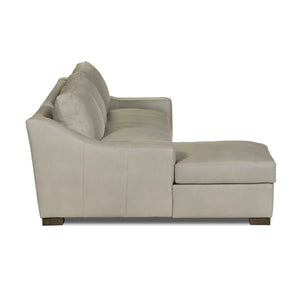 Rivera Sofa W/LAF Chaise, Slope Arm, Landscape Leather, Silver - Rug & Home