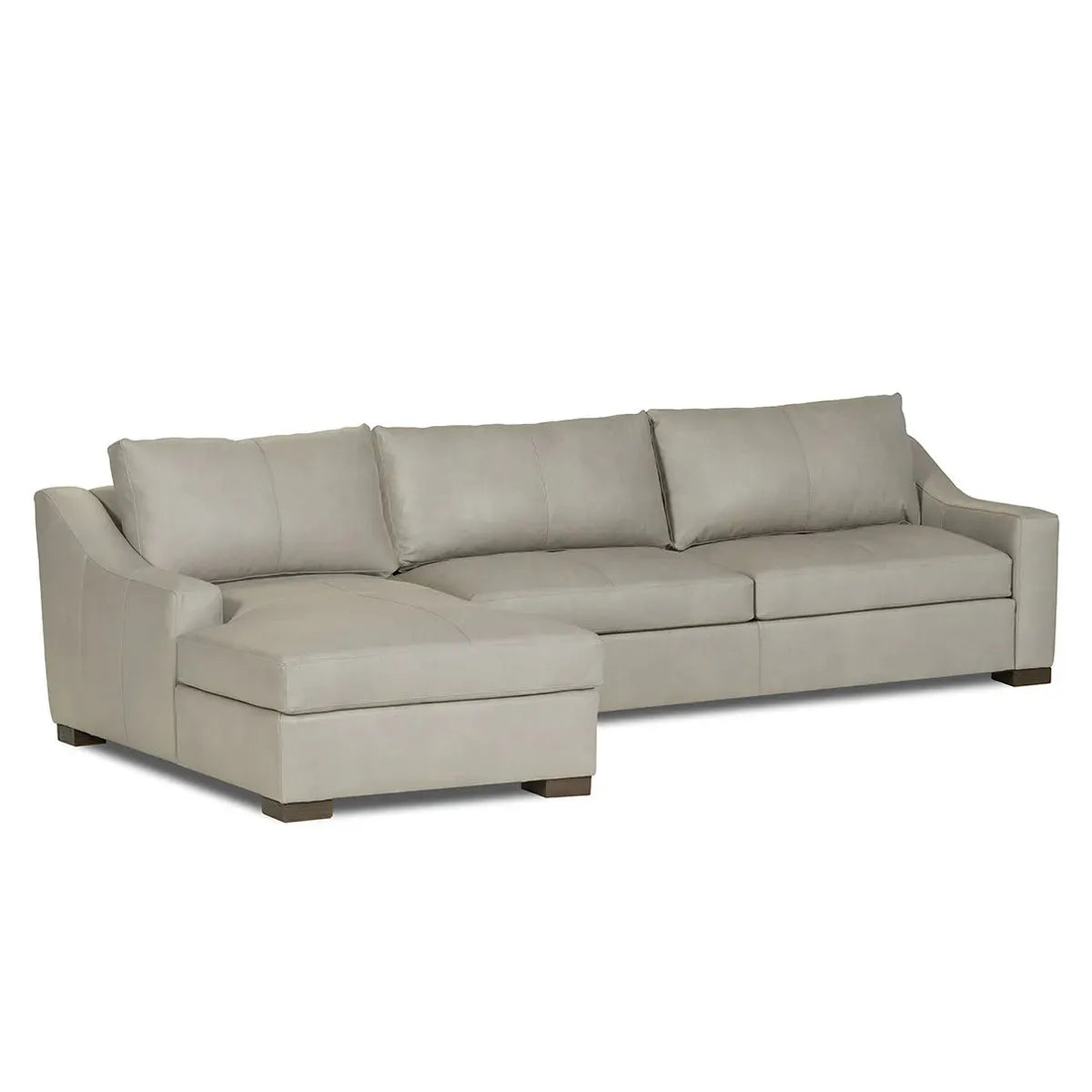 Rivera Sofa W/LAF Chaise, Slope Arm, Landscape Leather, Silver - Rug & Home