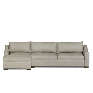 Rivera Sofa W/LAF Chaise, Slope Arm, Landscape Leather, Silver - Rug & Home