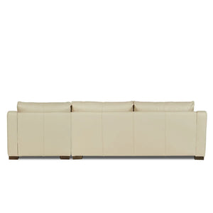 Rivera Sofa W/RAF Chaise, English Modern Arm, Vibrant Leather, Cream - Rug & Home