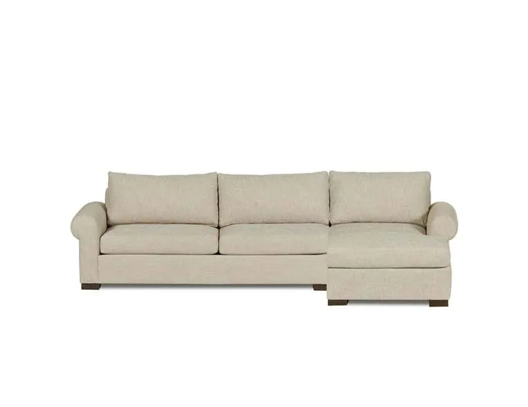 Rivera Sofa W/RAF Chaise, Roll Arm, Presto Fabric, Flax - Rug & Home