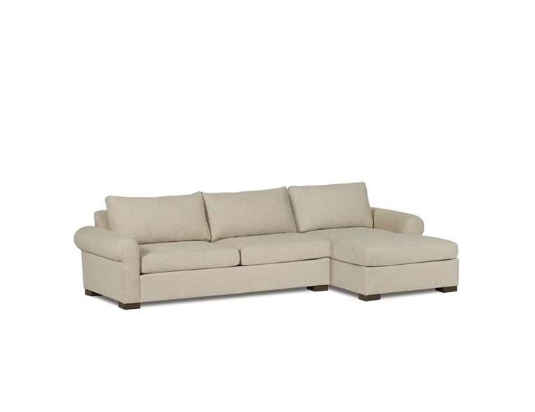 Rivera Sofa W/RAF Chaise, Roll Arm, Presto Fabric, Flax - Rug & Home