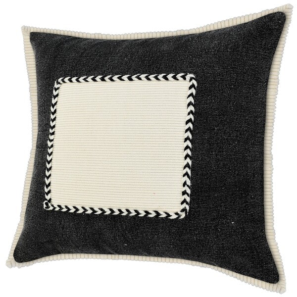 Riviera 07704BKN Black/Natural Pillow - Rug & Home