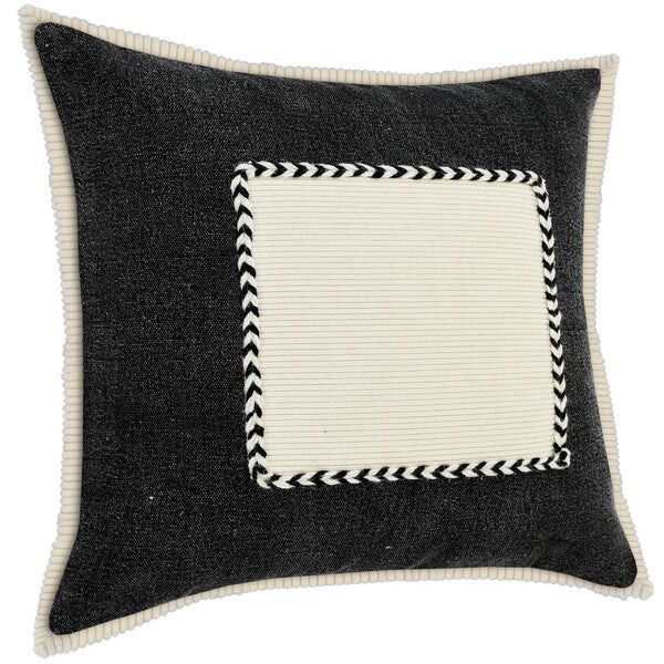 Riviera 07704BKN Black/Natural Pillow - Rug & Home