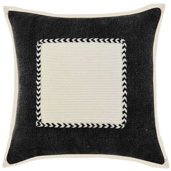 Riviera 07704BKN Black/Natural Pillow - Rug & Home