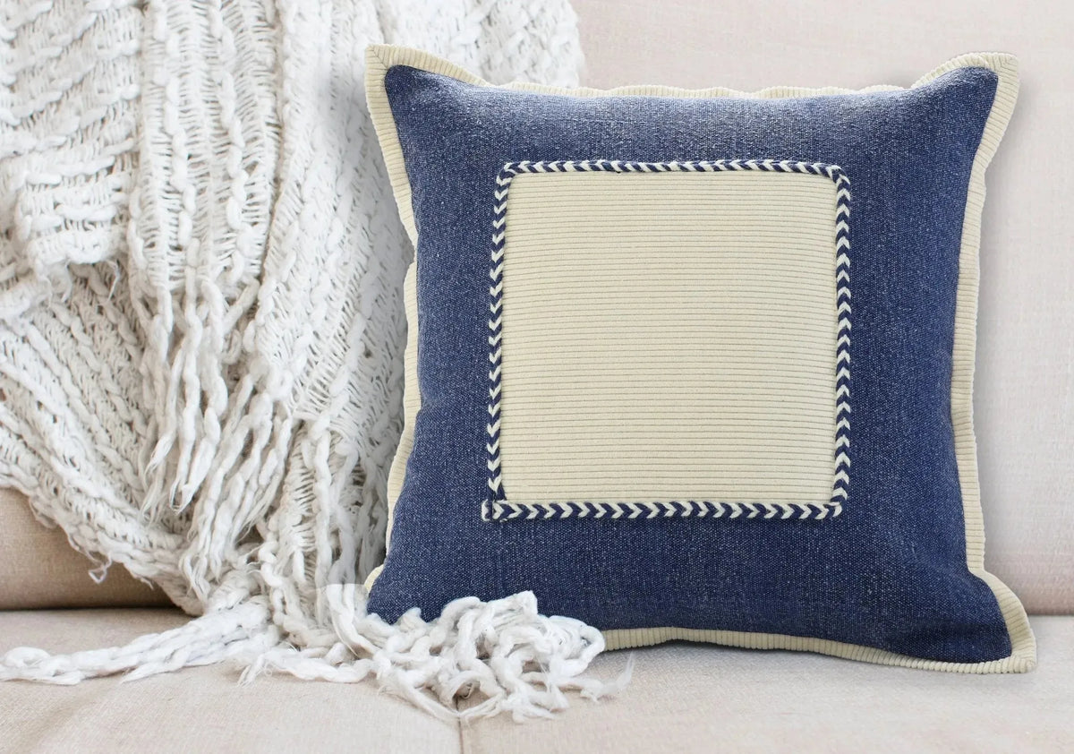 Riviera Lr07699 Navy/Cream Pillow