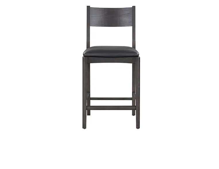 Rooney Leather/Wood 26" Counter Stool - Rug & Home