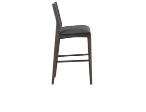 Rooney Leather/Wood 30" Bar Stool - Rug & Home