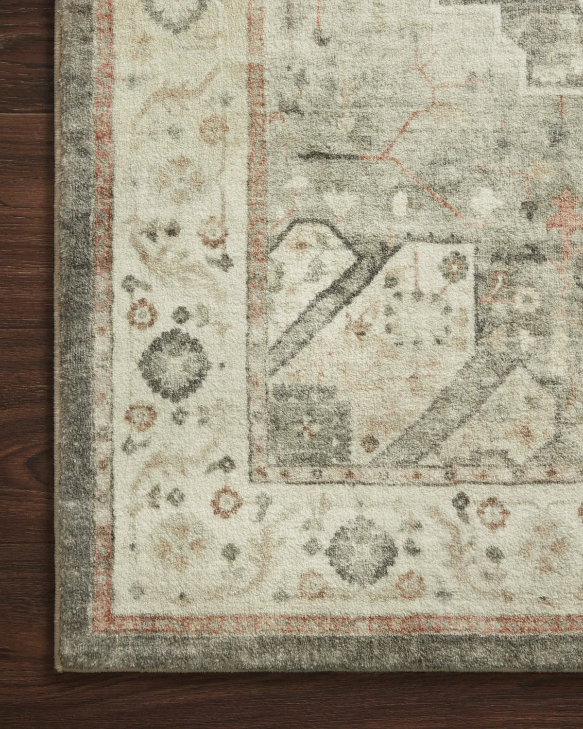 Rosette Ros-09 Slate/Ivory Rug - Rug & Home