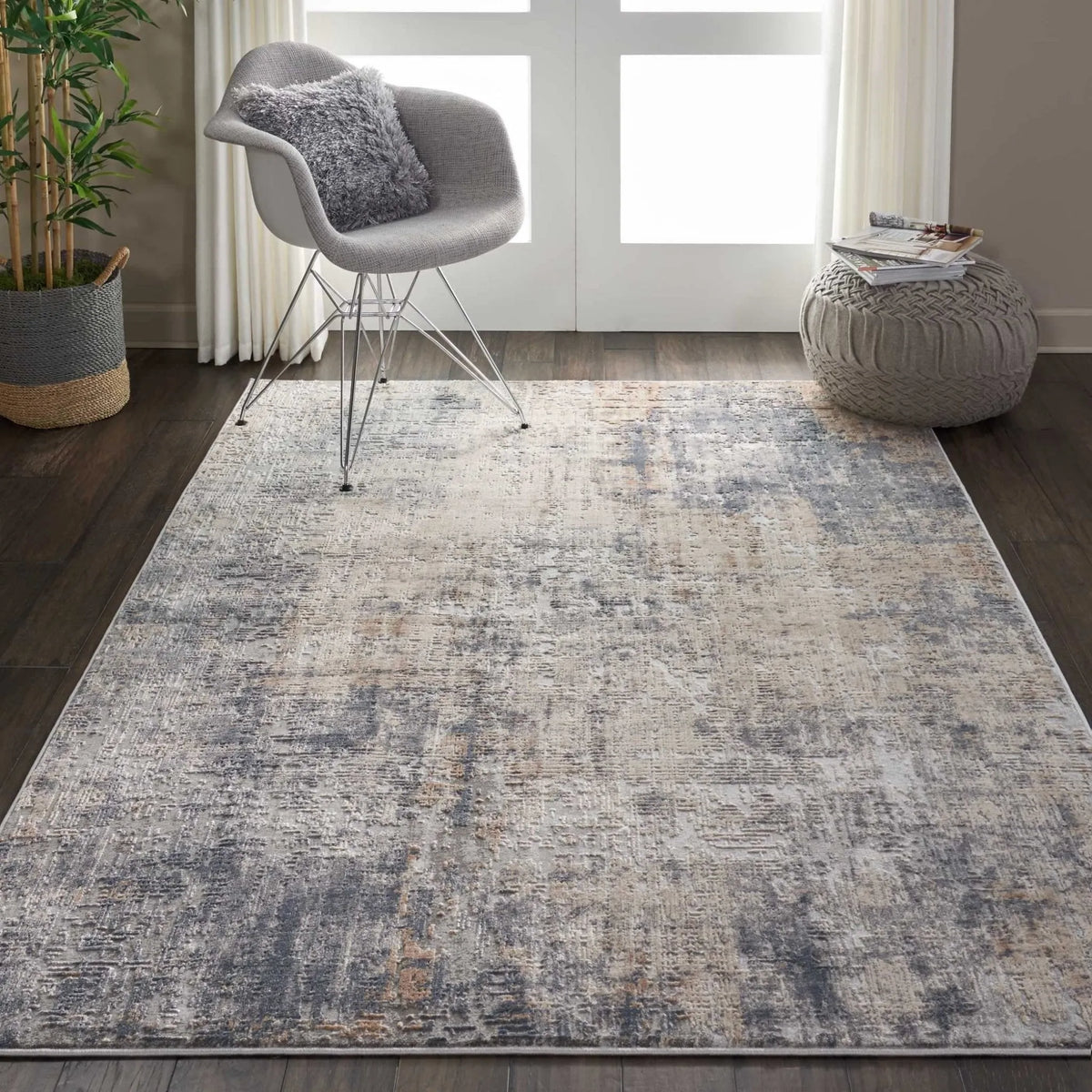 Rustic Textures RUS01 Grey/Beige Rug - Rug & Home