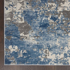 Rustic Textures RUS08 Grey/Blue Rug - Rug & Home