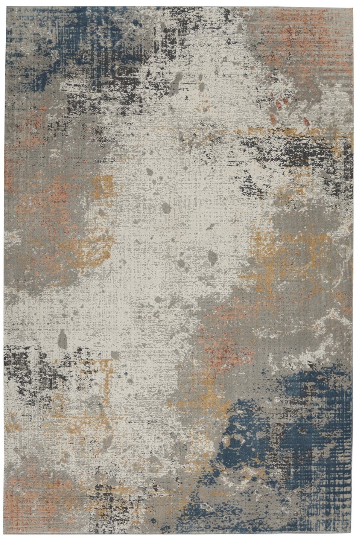 Rustic Textures RUS13 Grey/Blue Rug - Rug & Home