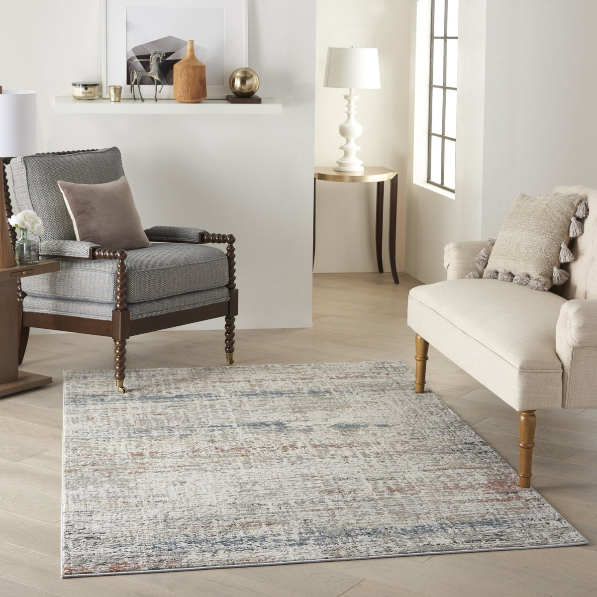 Rustic Textures RUS14 Light Grey Multi Rug - Rug & Home