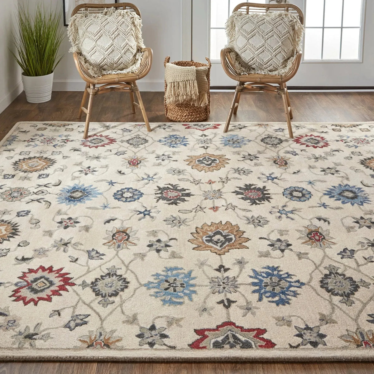 Rylan RYL8641F Ivory/Blue Rug