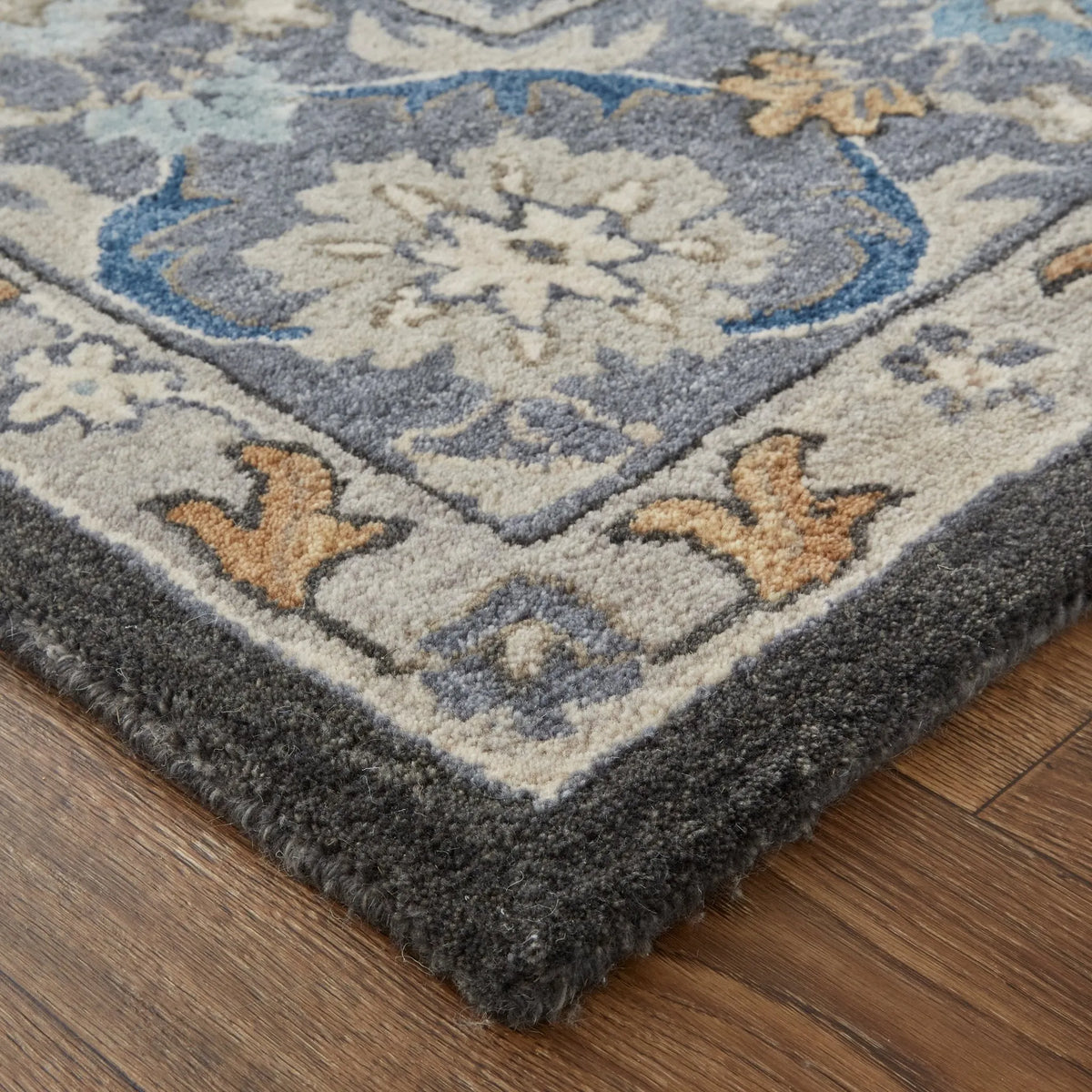 Rylan RYL8643F Taupe/Blue Rug - Rug & Home