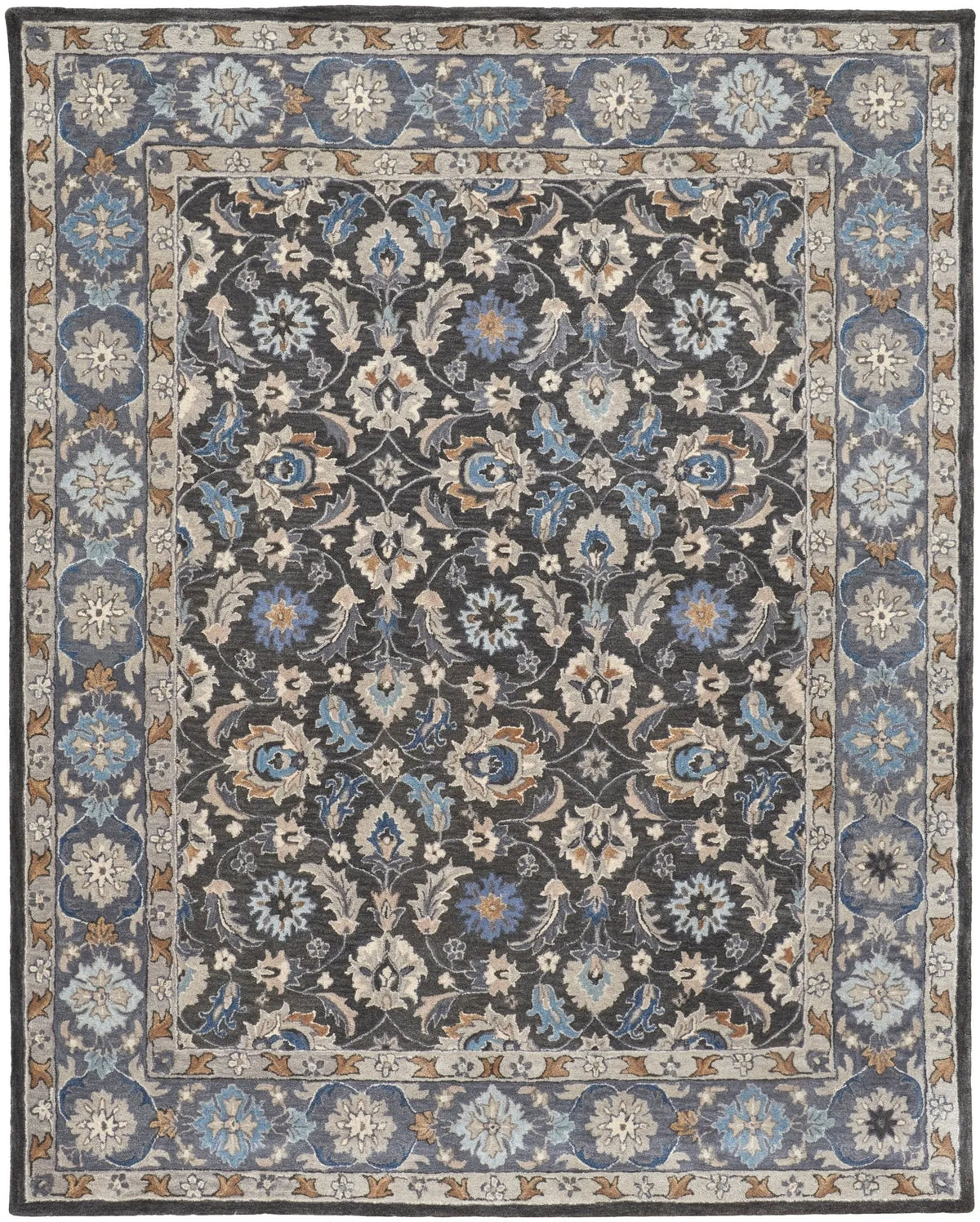 Rylan RYL8643F Taupe/Blue Rug - Rug & Home