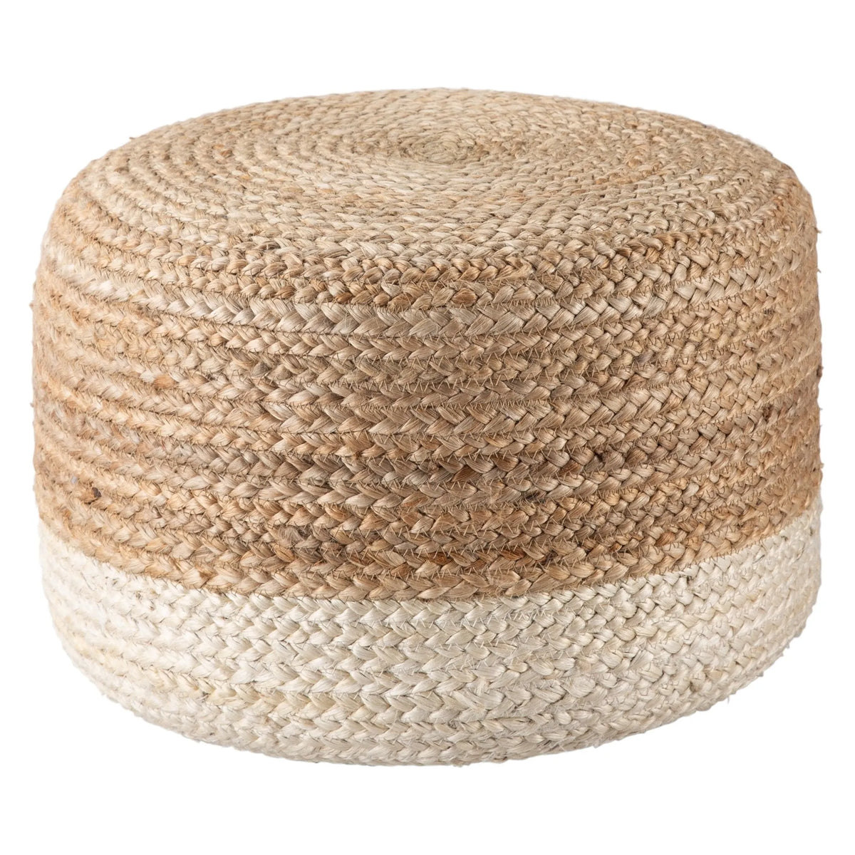 Saba Saa09 Oliana White/Beige Pouf - Rug & Home