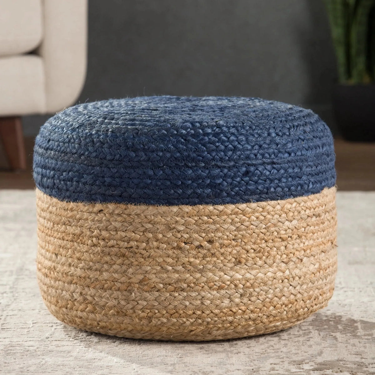 Saba Saa10 Oliana Blue/Beige Pouf