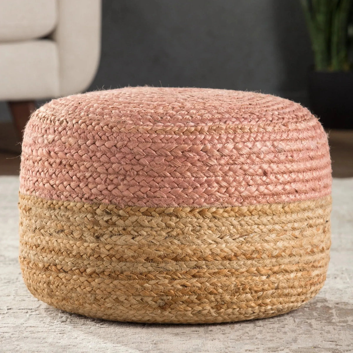 Saba Saa12 Oliana Light Pink/Beige Pouf