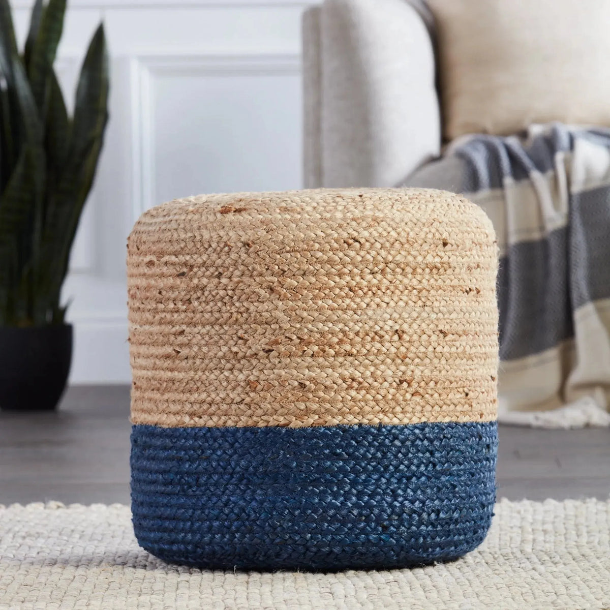 Saba Saa18 Oliana Blue/Beige Pouf