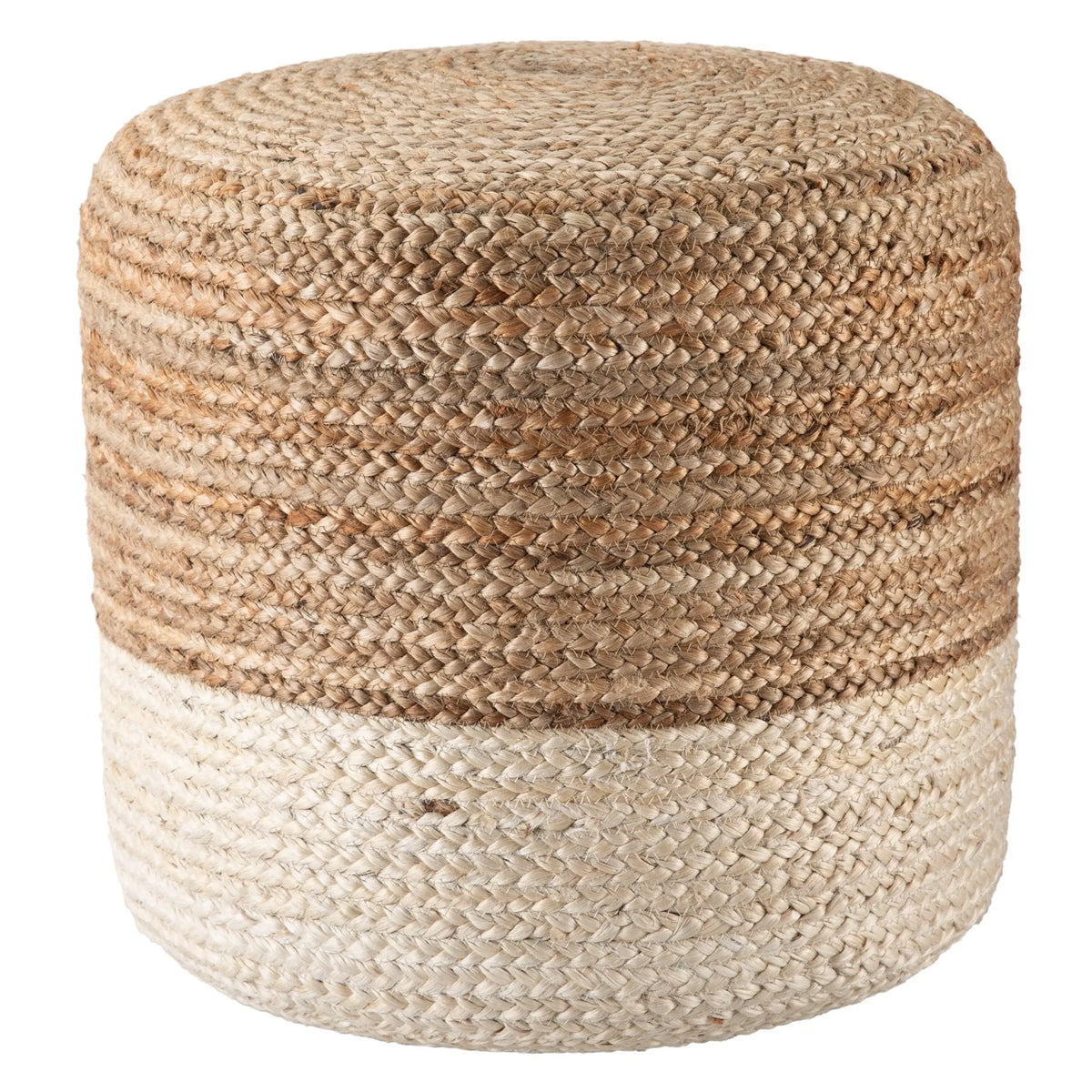 Saba Saa19 Oliana White/Beige Pouf - Rug & Home