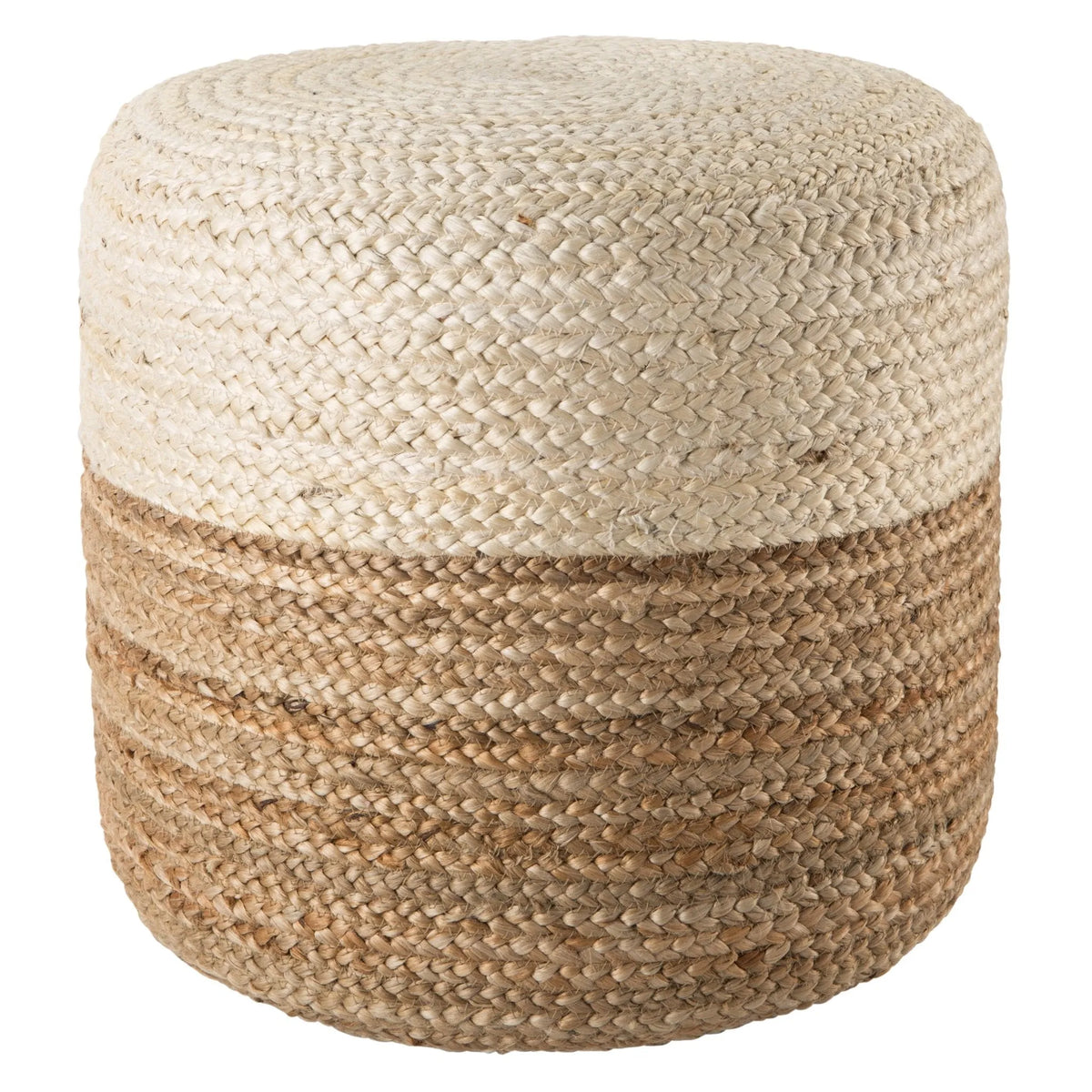 Saba Saa19 Oliana White/Beige Pouf - Rug & Home