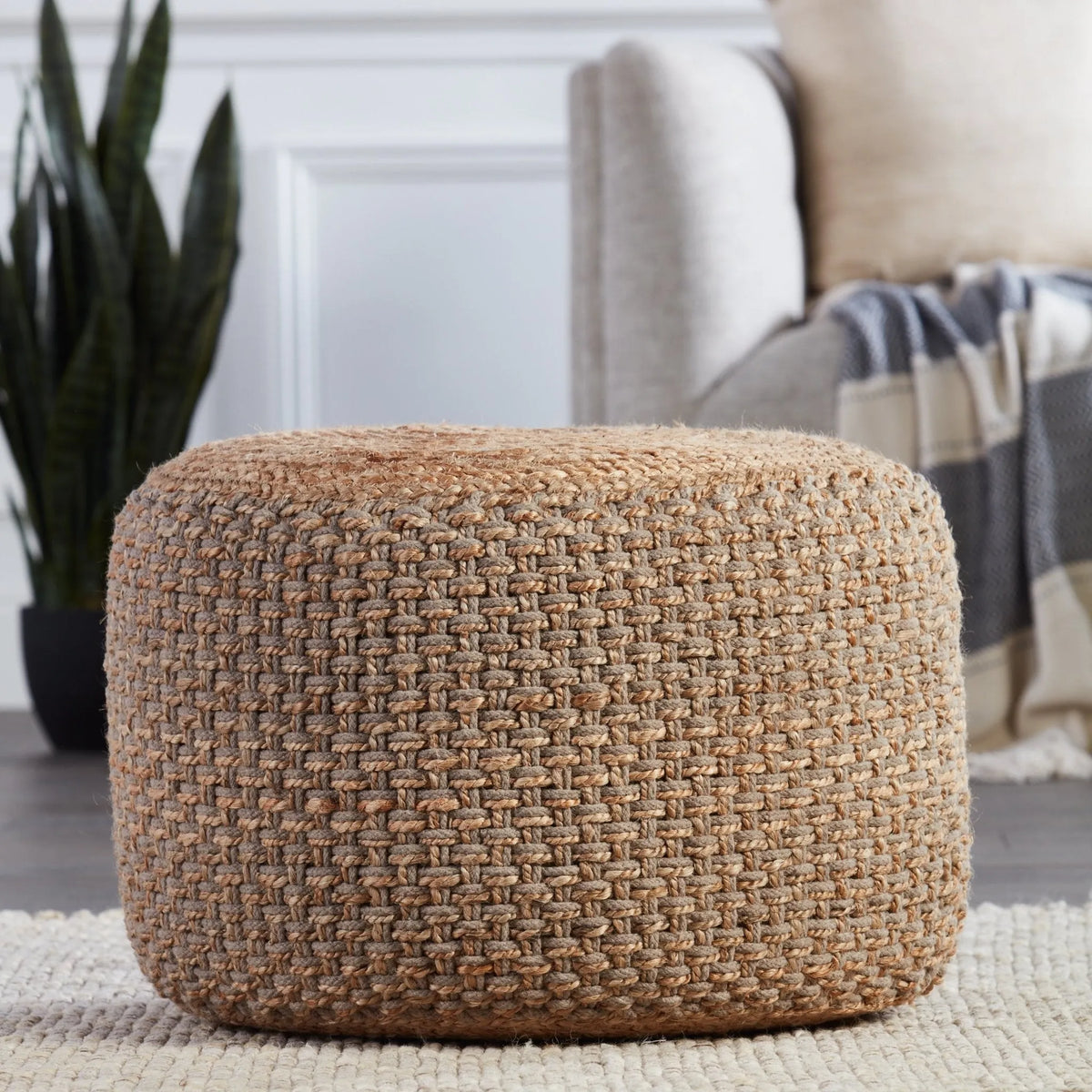 Saba Saa20 Kealani Gray/Beige Pouf - Rug & Home