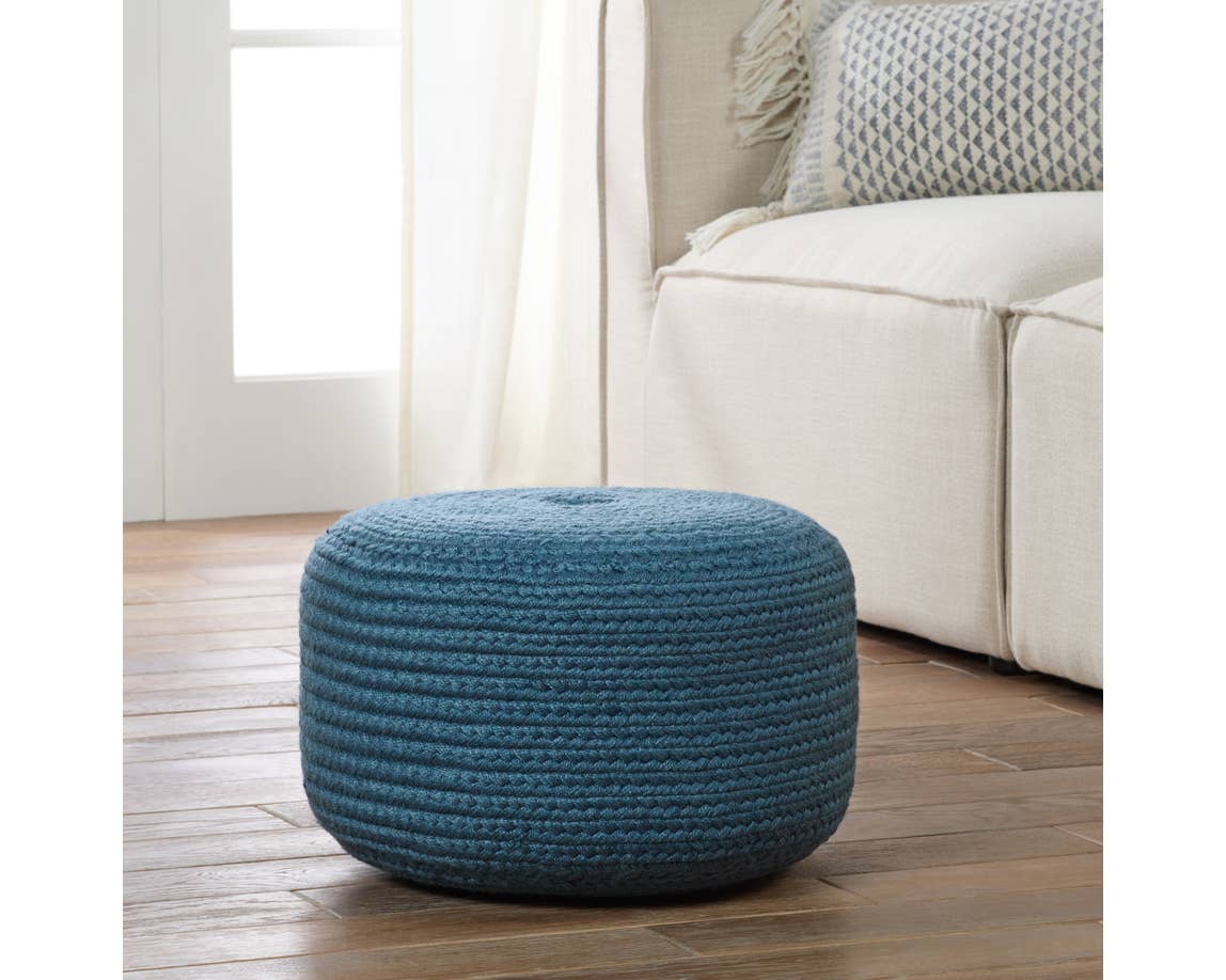 Saba Solar SAS15 Blue Pouf - Rug & Home