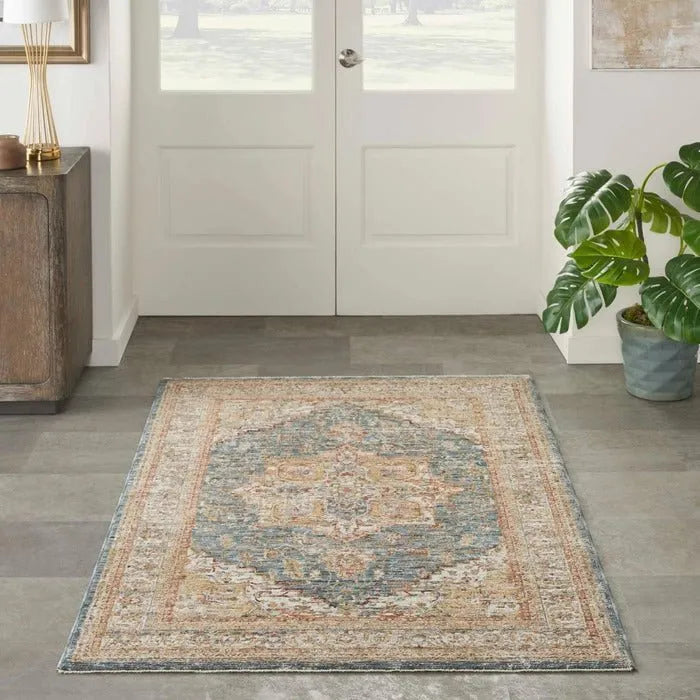 Sahar SHR06 Ivory/Blue Rug - Rug & Home