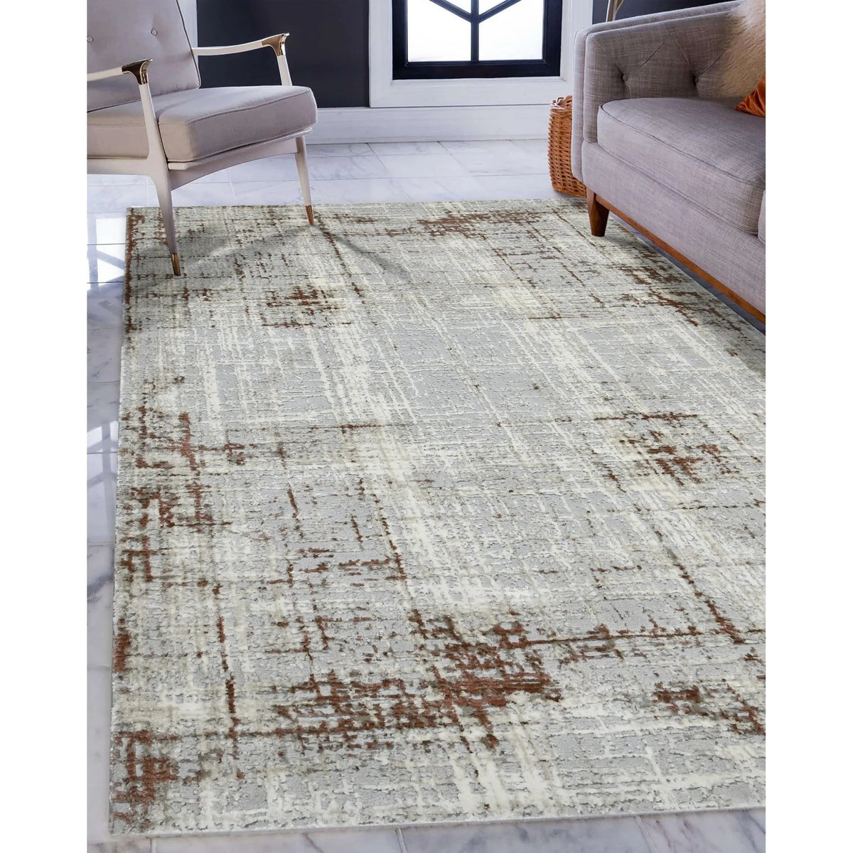 Savannah SAV-6 Grey/Red Rug - Rug & Home