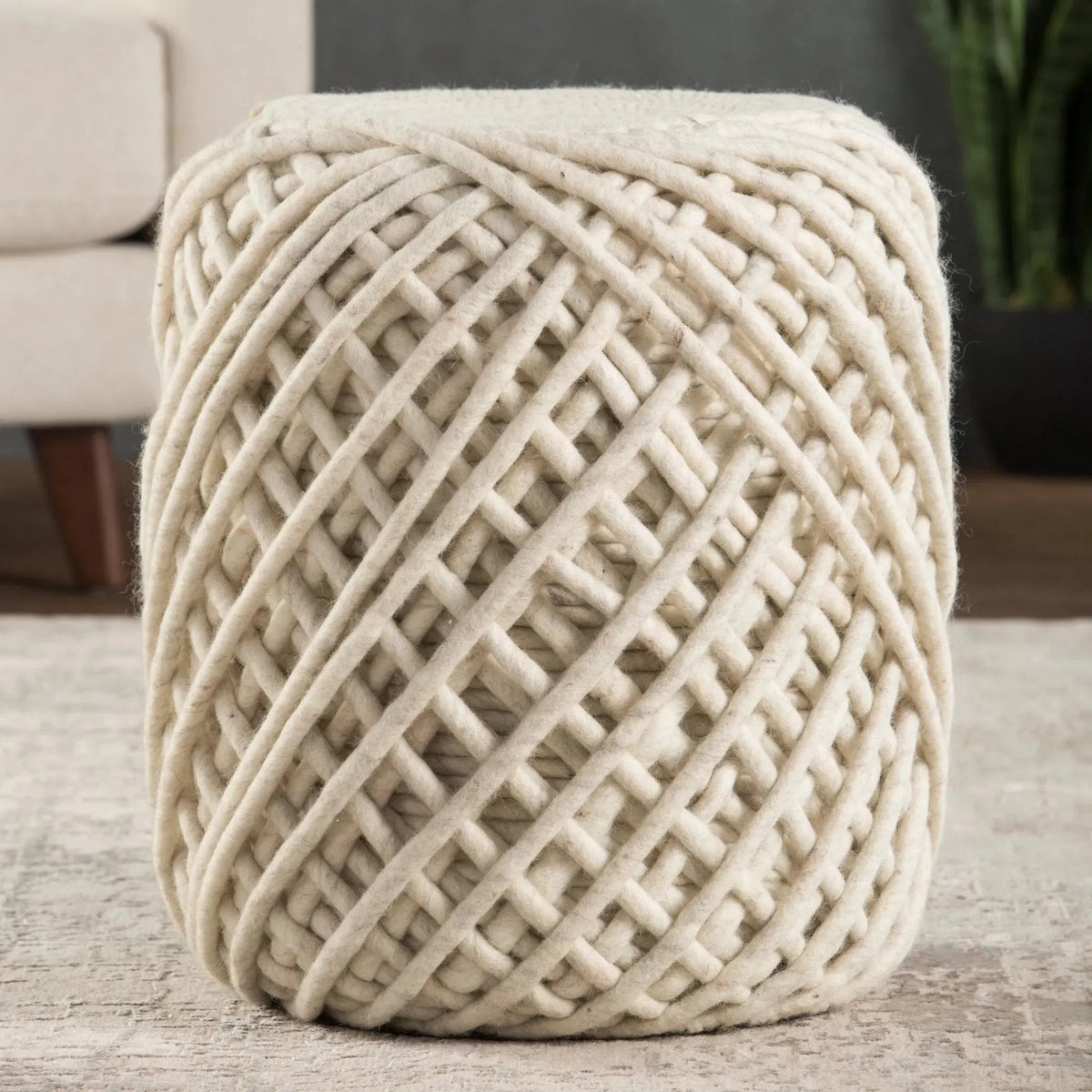 Scandinavia Pouf Scp18 Guna White/Light Gray Pouf