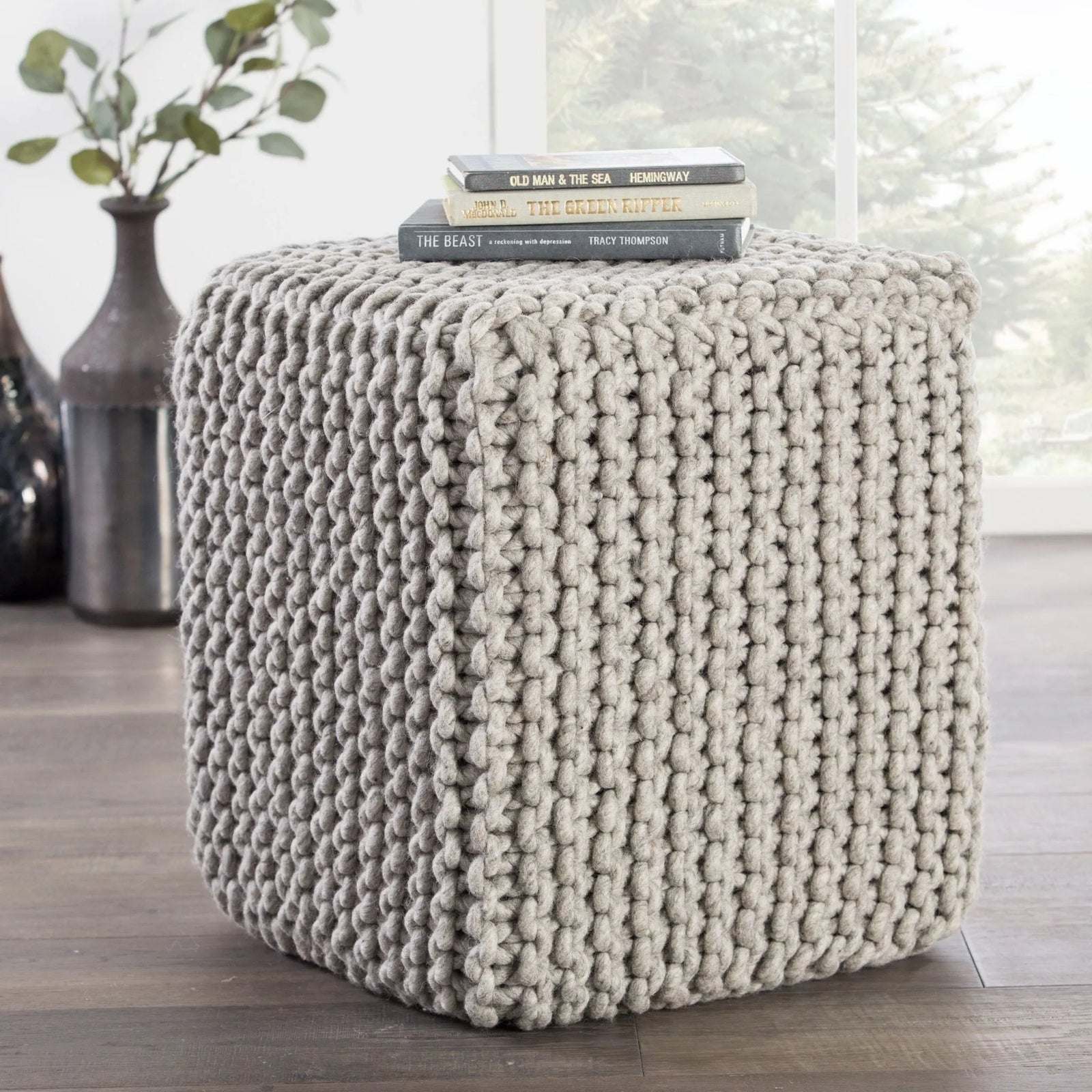 Scandinavia SCP04 Nata Gray Pouf - Rug & Home