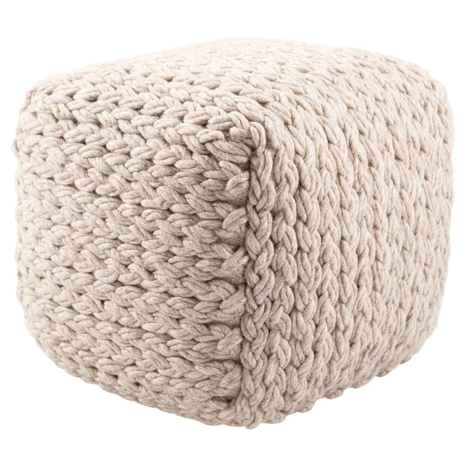 Scandinavia SCP14 Kyran Cream Pouf - Rug & Home