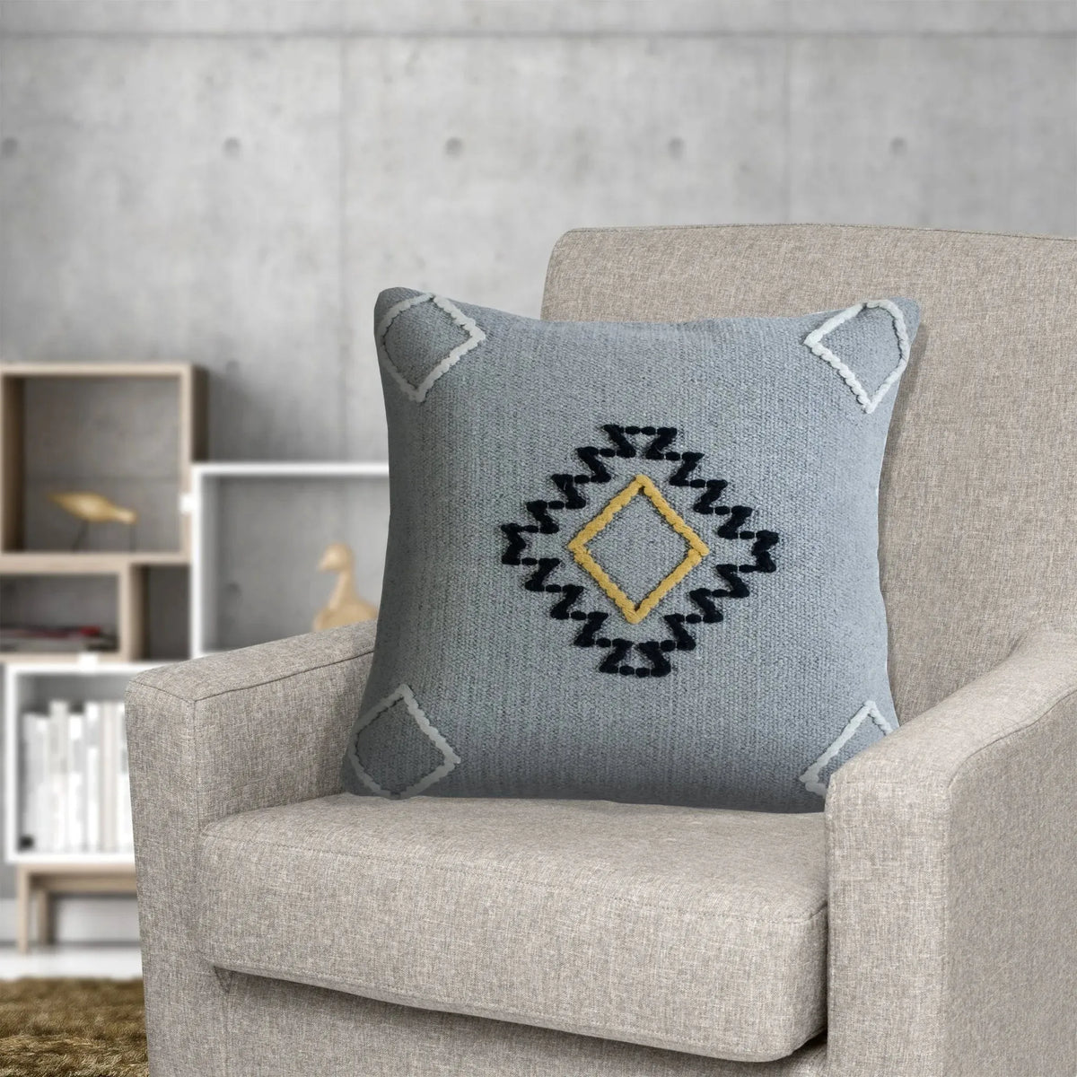 Scandinavian Diamond Motif Lr07615 Gray/Multi Pillow