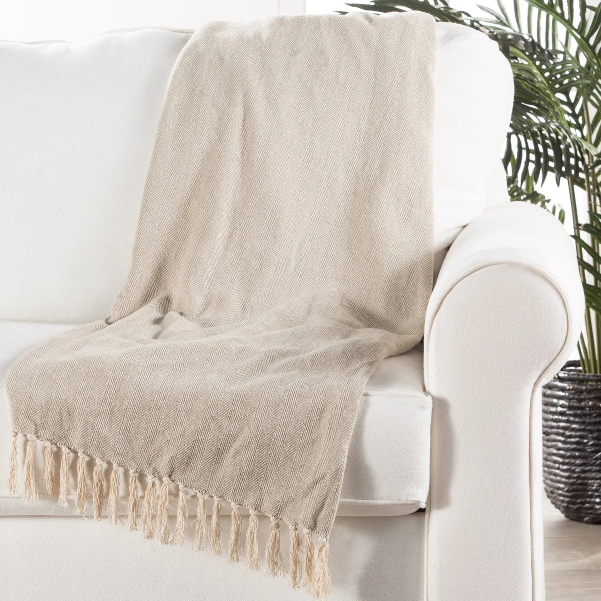 Seabreeze SEA06 Cannon Gray/Cream Throw Blanket
