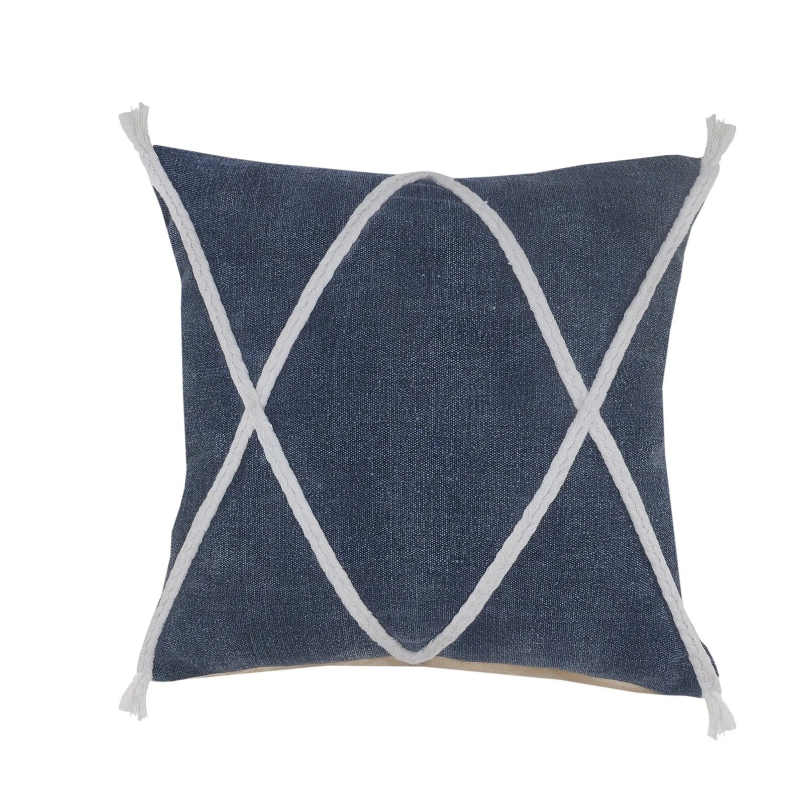 Seashore Lr07634 Denim Blue/White Pillow - Rug & Home