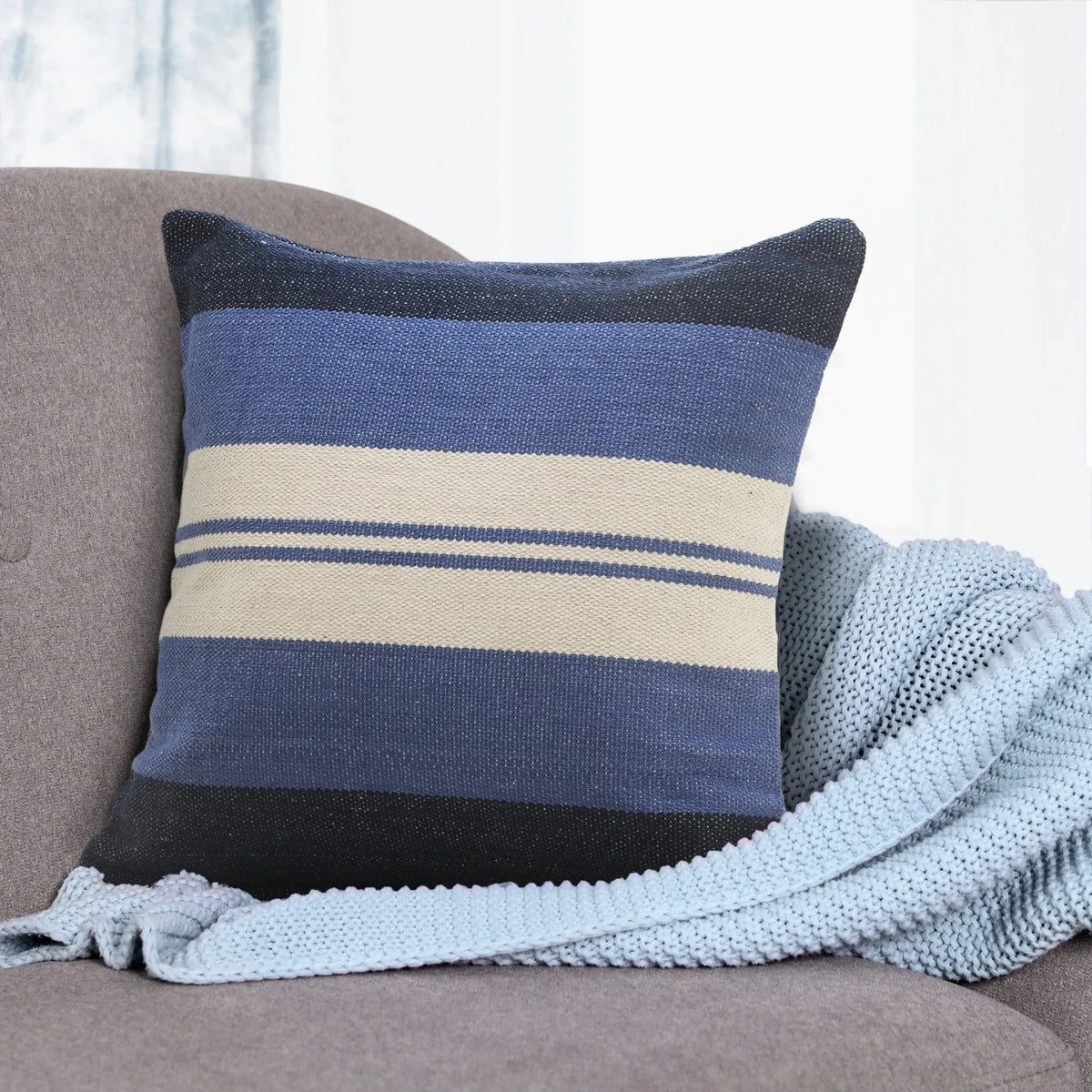 Seashore Lr07647 Blue/White Pillow