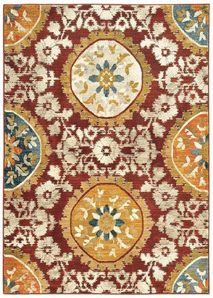 Sedona 6366A Red / Gold Rug - Rug & Home