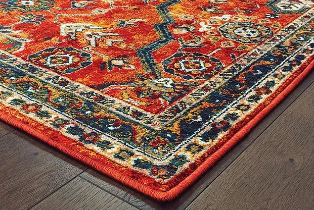 Sedona 9589A Orange Blue Rug - Rug & Home