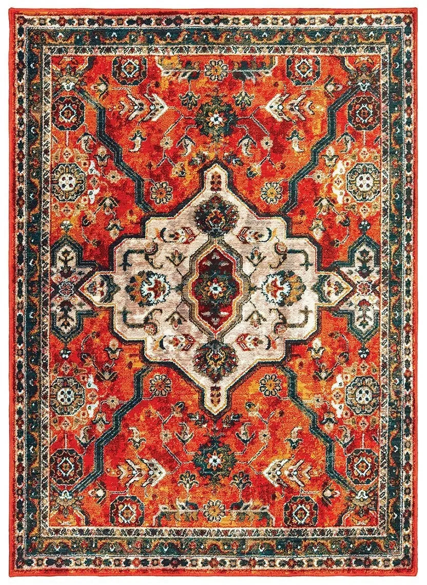 Sedona 9589A Orange Blue Rug - Rug & Home